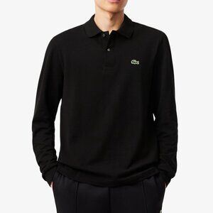 Lacoste Black Long Sleeve Cotton Polo Shirt Men's size 9/4XL